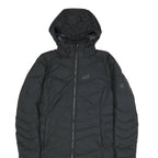 JACK WOLFSKIN Womens Black Outdoor Puffer Jacket S Polyester Blend Zip Hooded