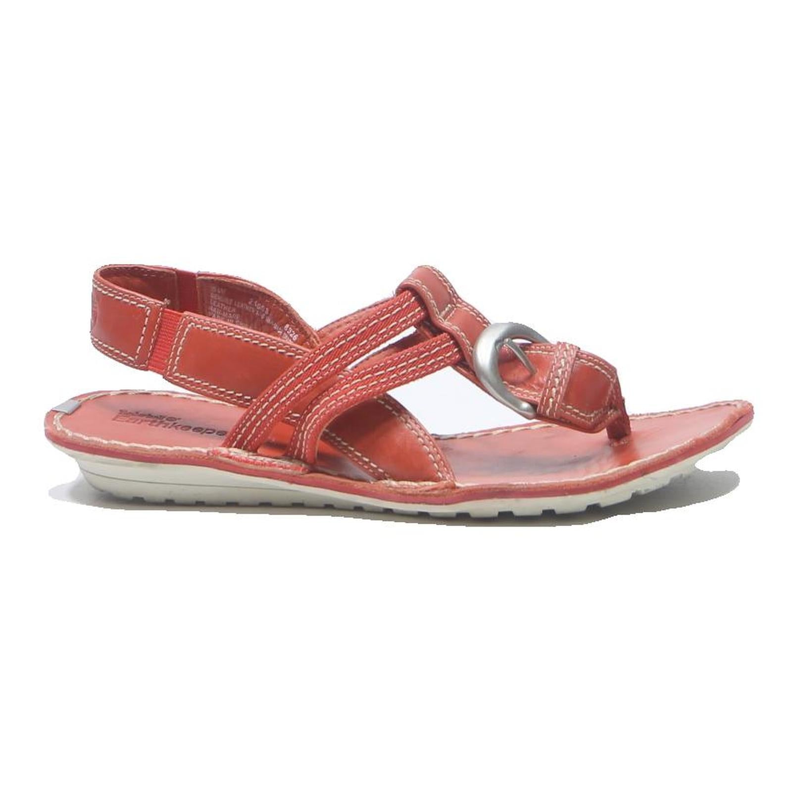 TIMBERLAND Womens Red Leather Sandals UK 6 Comfortable Casual Summer Beachwear