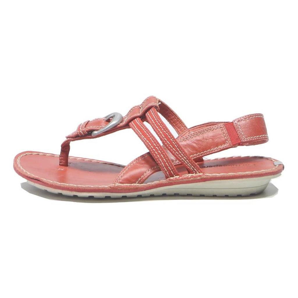 TIMBERLAND Womens Red Leather Sandals UK 6 Comfortable Casual Summer Beachwear