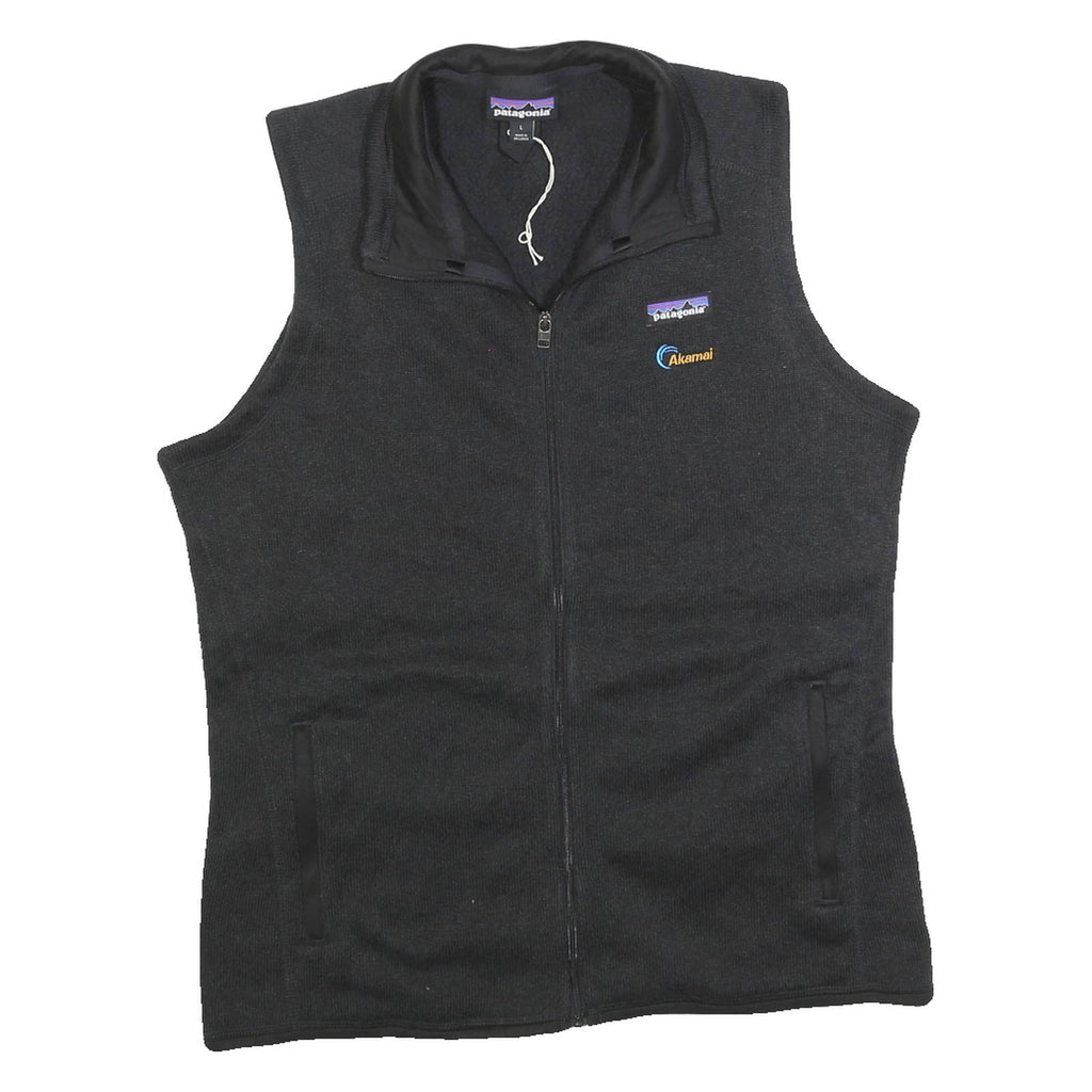 PATAGONIA Womens Black Jacket L Polyester Zip Vest Outdoor Casual Layering