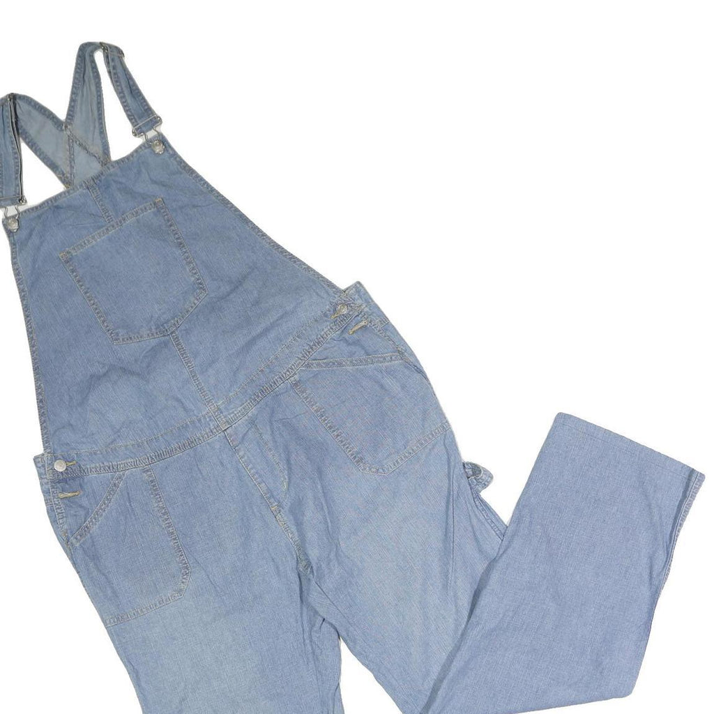 WOOD PICKER Womens Blue Cotton Blend Dungarees Relaxed Fit UK 22 W36 L31 Casual