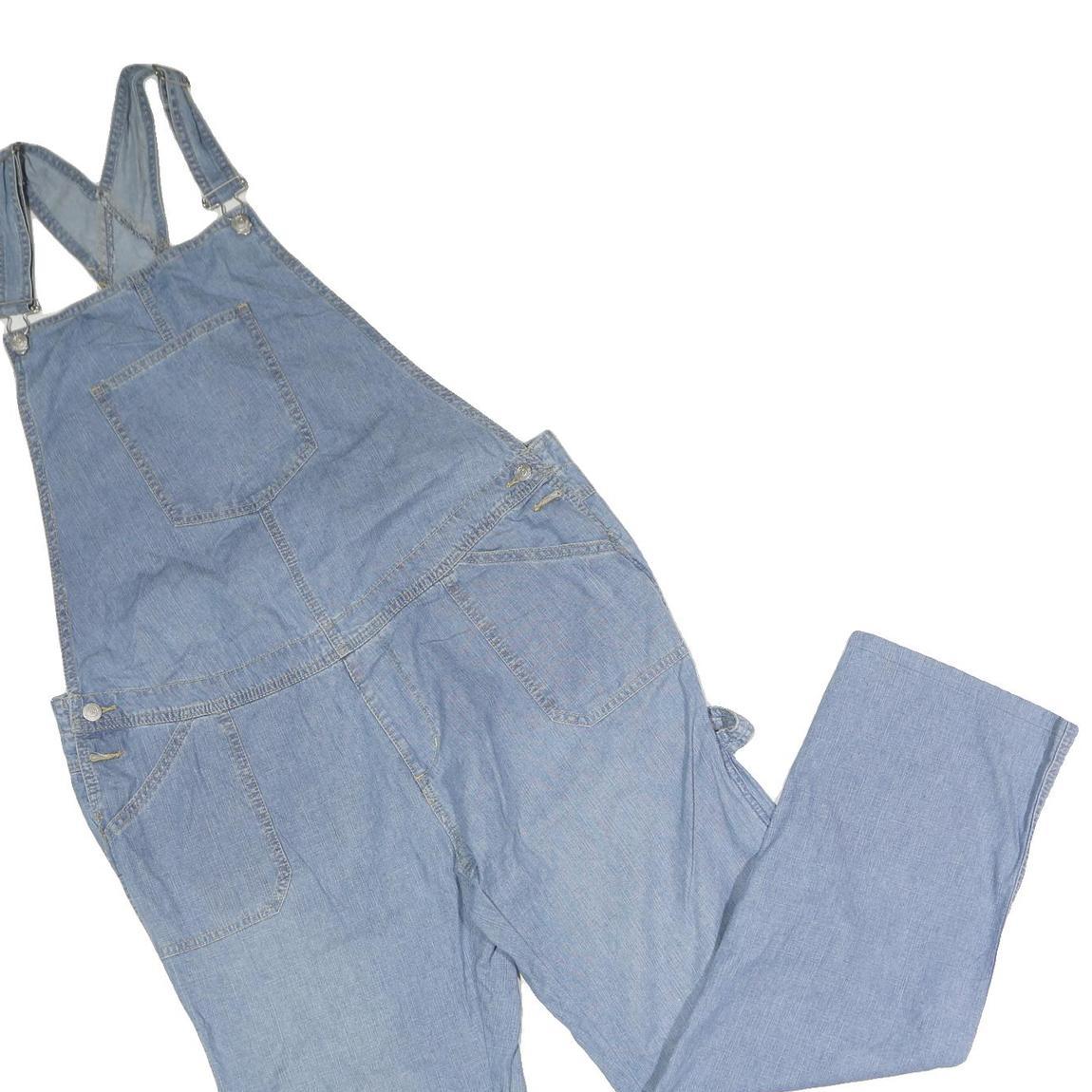 WOOD PICKER Womens Blue Cotton Blend Dungarees Relaxed Fit UK 22 W36 L31 Casual