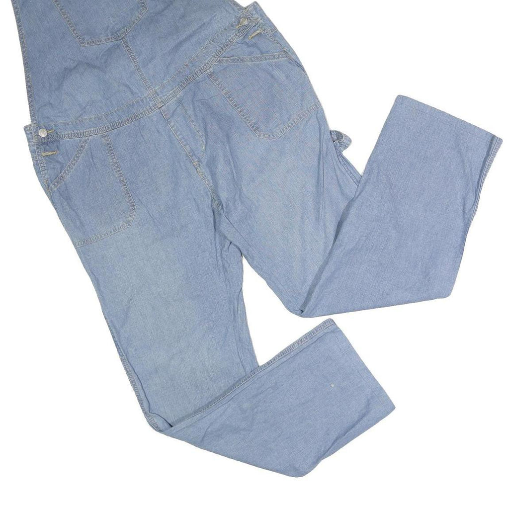 WOOD PICKER Womens Blue Cotton Blend Dungarees Relaxed Fit UK 22 W36 L31 Casual