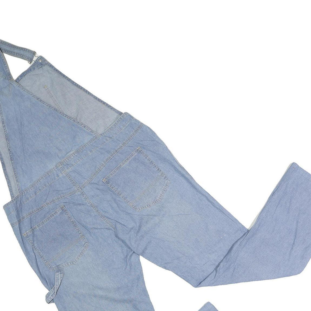 WOOD PICKER Womens Blue Cotton Blend Dungarees Relaxed Fit UK 22 W36 L31 Casual