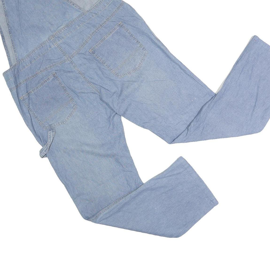 WOOD PICKER Womens Blue Cotton Blend Dungarees Relaxed Fit UK 22 W36 L31 Casual