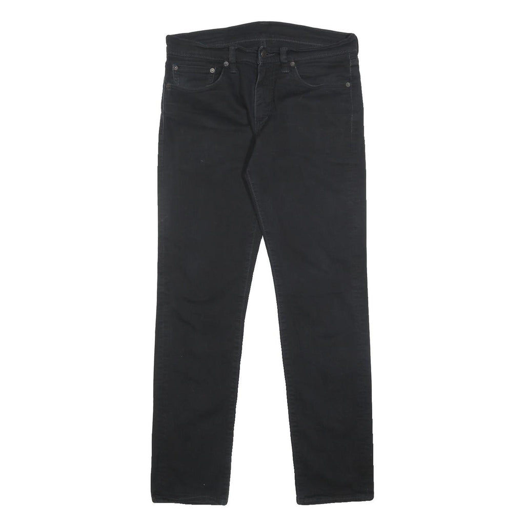 LEVI'S 511 Mens Slim Black Denim Dark Jeans W31 L32 Zip Cotton Blend