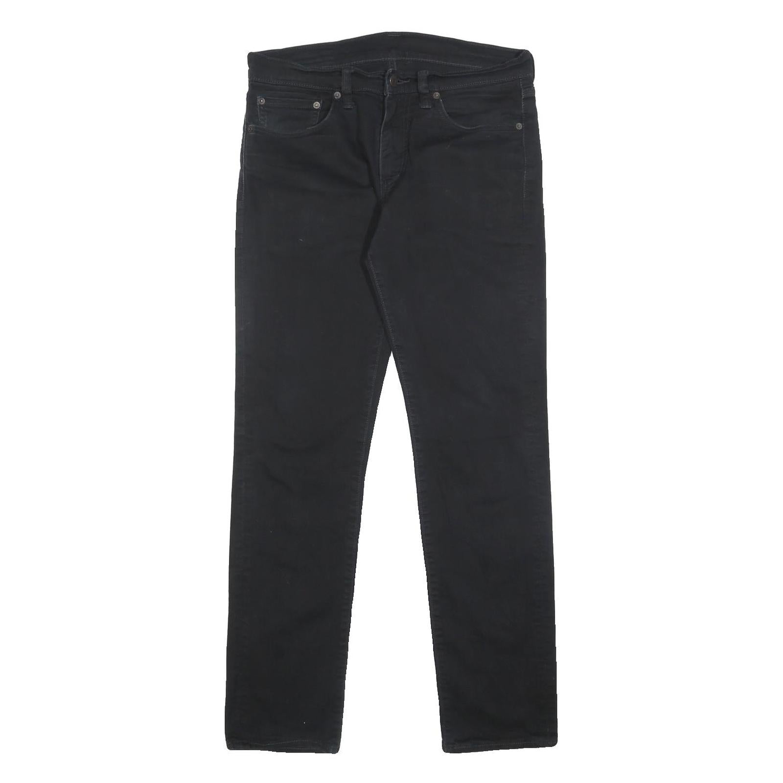 LEVI'S 511 Mens Slim Black Denim Dark Jeans W31 L32 Zip Cotton Blend