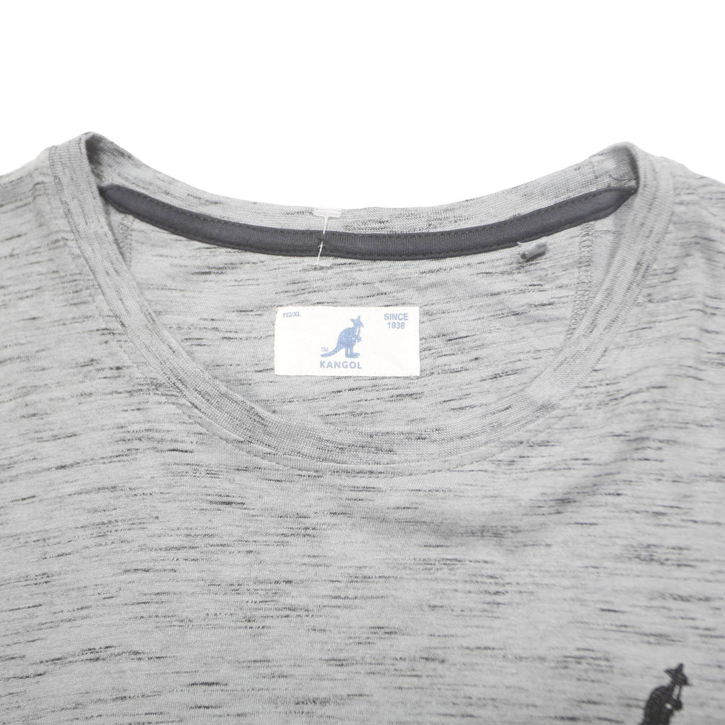 KANGOL Mens Grey Short Sleeve Crew Neck Cotton Blend T-Shirt XL Casual Comfort