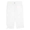 STYLE & CO Womens White Cargo Cotton Blend Shorts UK 16 W34 Comfortable Pockets