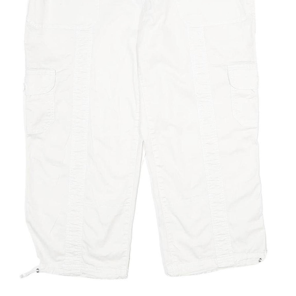 STYLE & CO Womens White Cargo Cotton Blend Shorts UK 16 W34 Comfortable Pockets