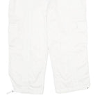 STYLE & CO Womens White Cargo Cotton Blend Shorts UK 16 W34 Comfortable Pockets
