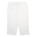 STYLE & CO Womens White Cargo Cotton Blend Shorts UK 16 W34 Comfortable Pockets