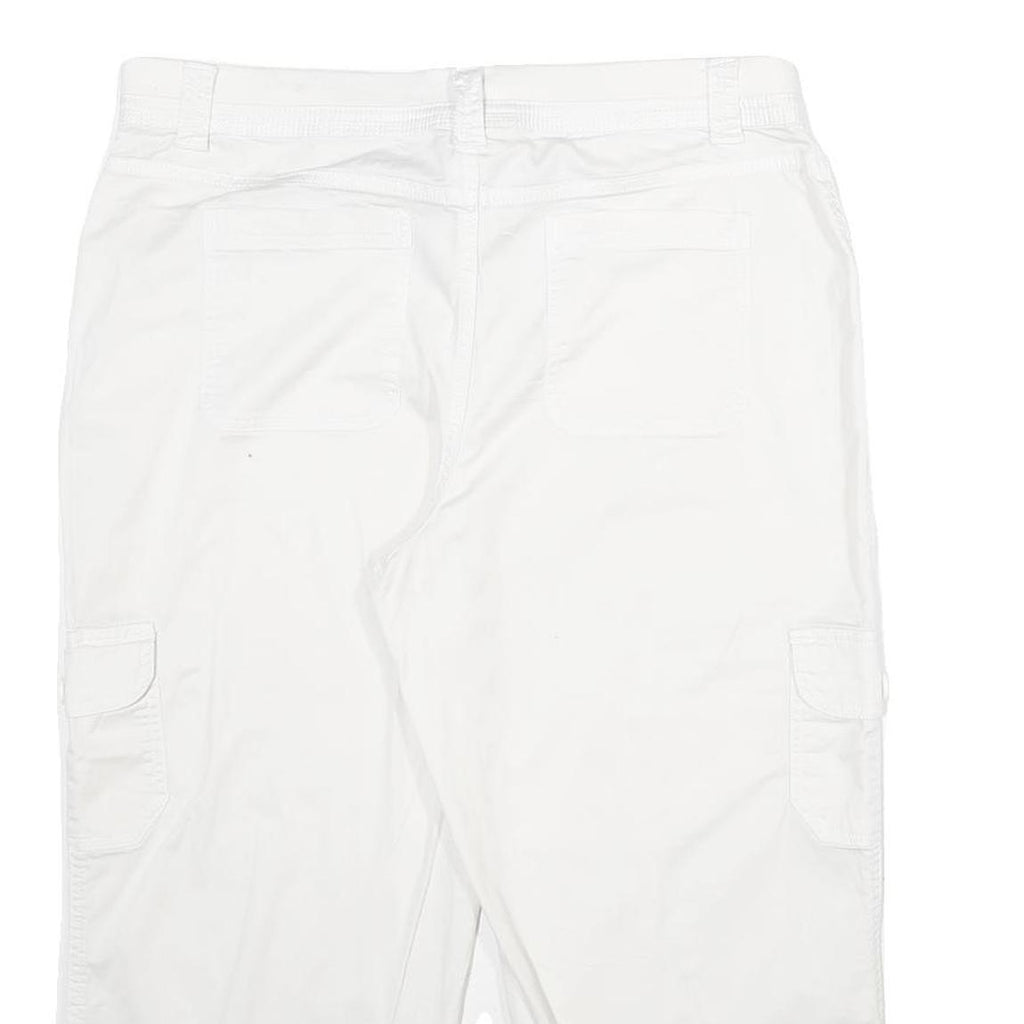 STYLE & CO Womens White Cargo Cotton Blend Shorts UK 16 W34 Comfortable Pockets