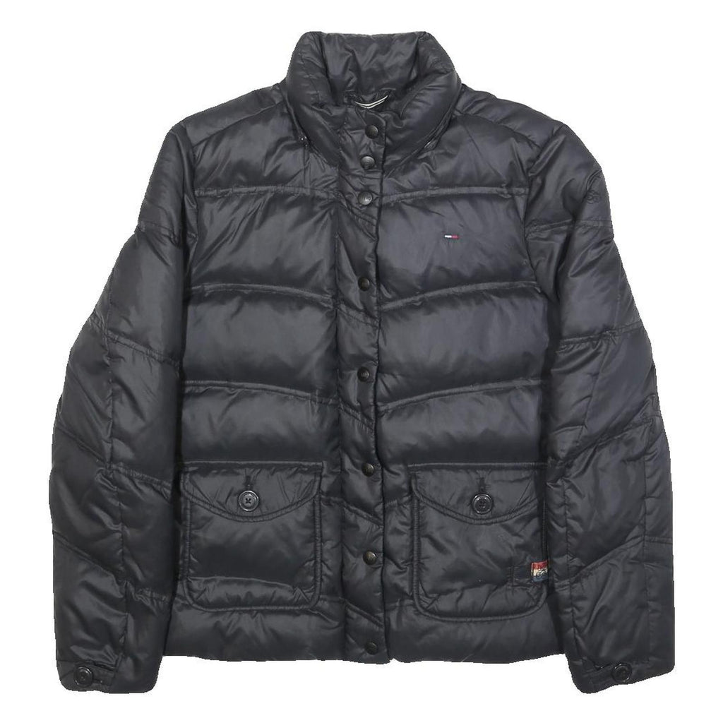 TOMMY HILFIGER Womens Black Nylon Quilted Jacket S Zip Padded Coat