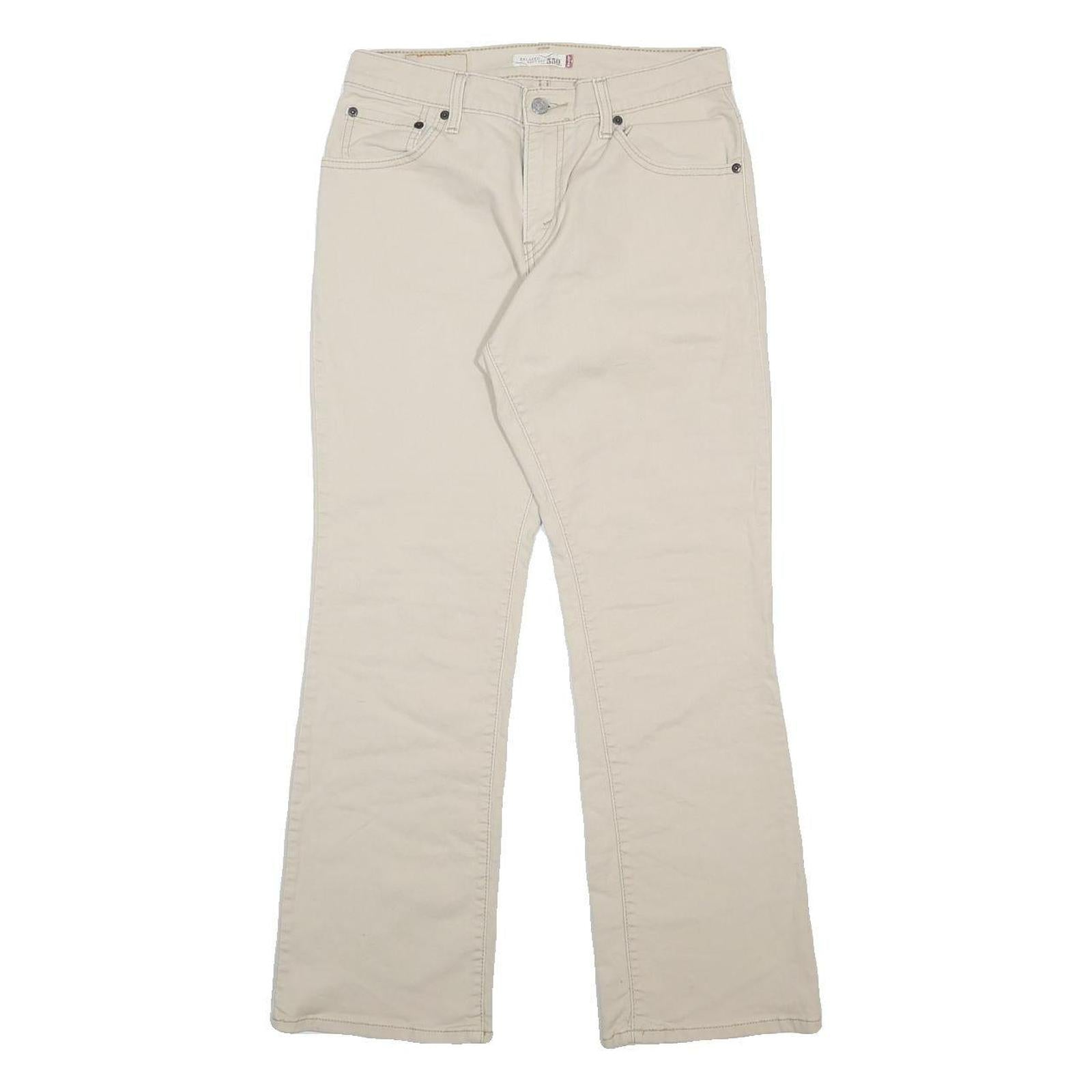 LEVI'S 550 Womens Jeans Beige Relaxed Straight Denim Medium W28 L29 Classic Fit