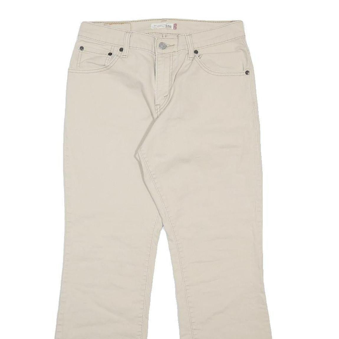 LEVI'S 550 Womens Jeans Beige Relaxed Straight Denim Medium W28 L29 Classic Fit