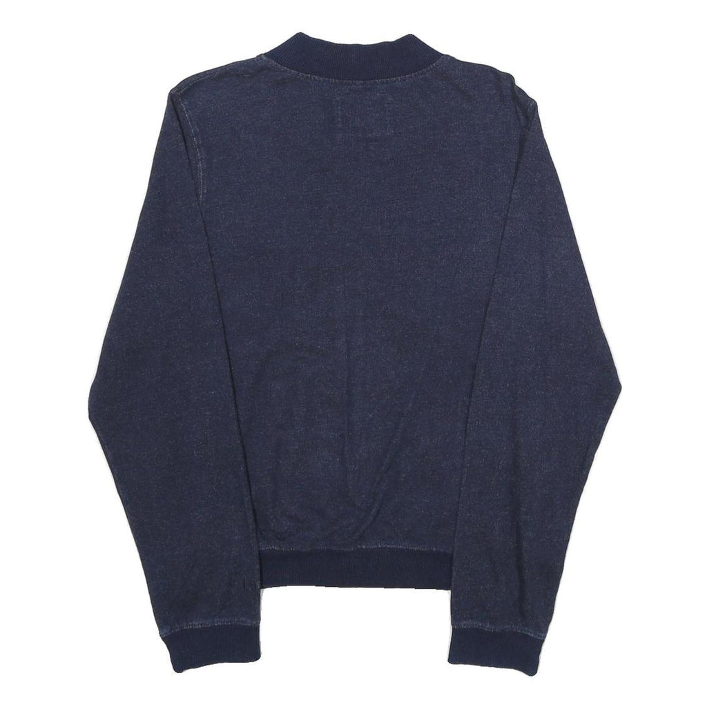 DISNEY Mens Navy Blue Bomber Jacket M Cotton Blend Plain Mickey Mouse Zip