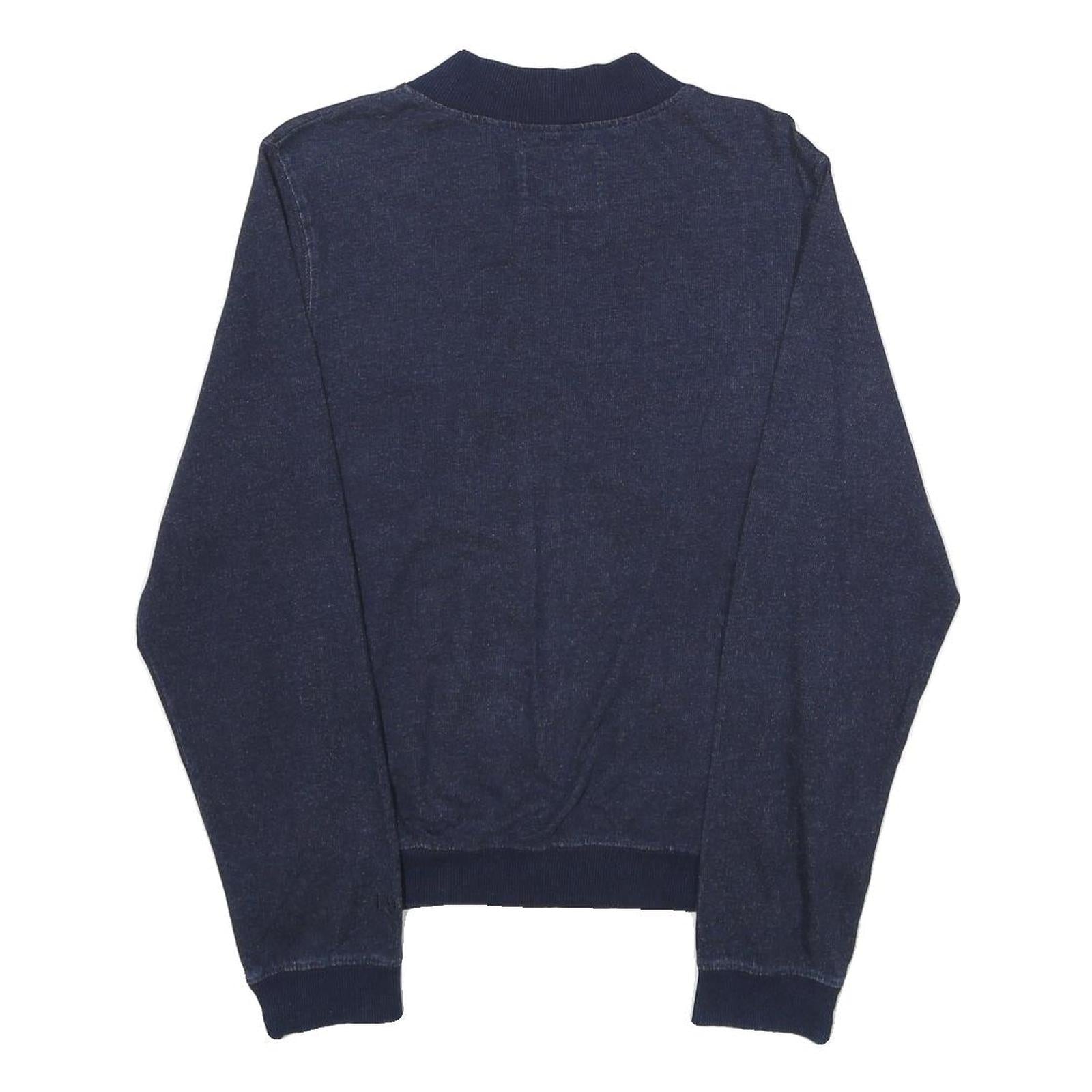 DISNEY Mens Navy Blue Bomber Jacket M Cotton Blend Plain Mickey Mouse Zip