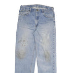 CARHARTT Mens Regular Cotton Blend Light Blue Jeans W34 L35 Workwear Durable Zip