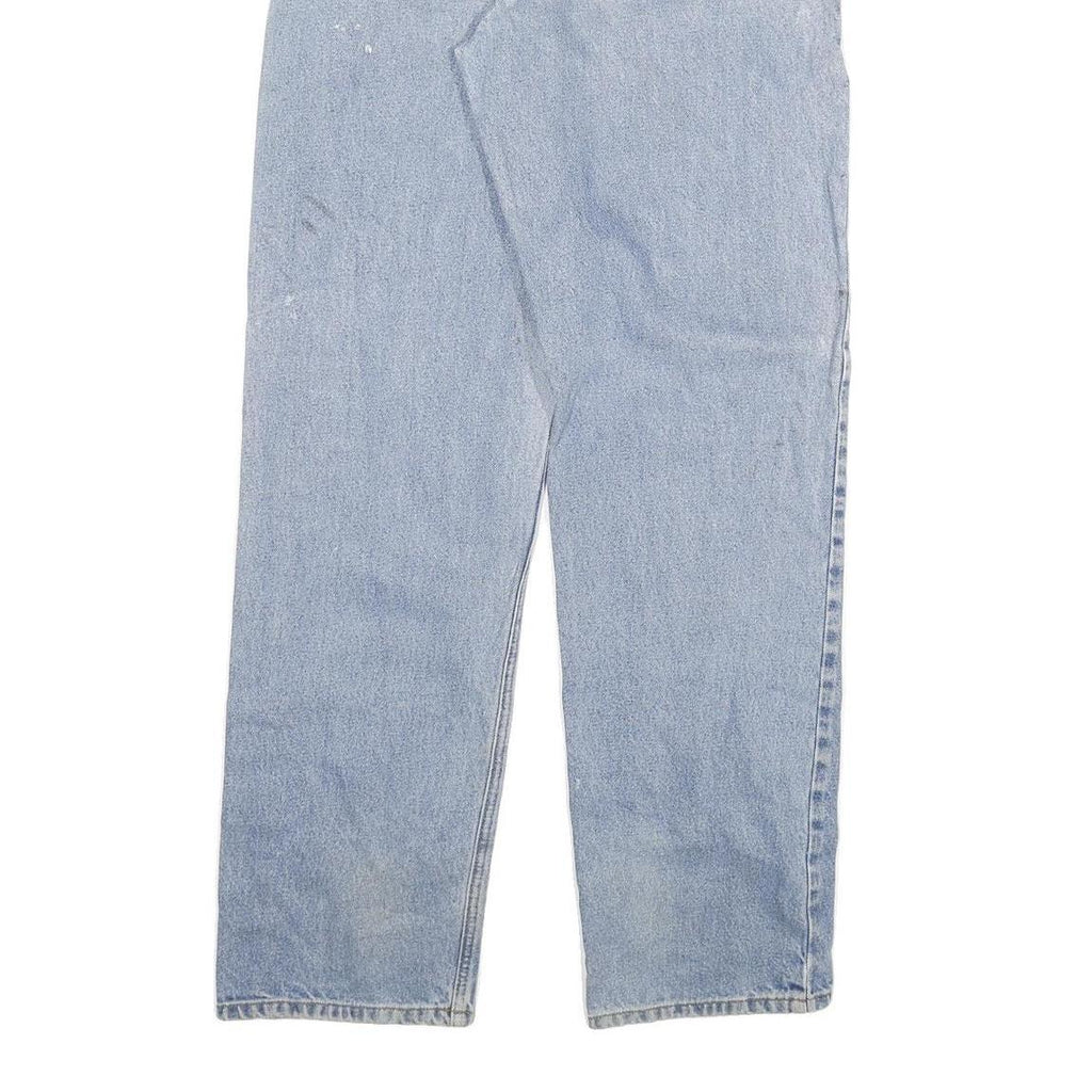 CARHARTT Mens Regular Cotton Blend Light Blue Jeans W34 L35 Workwear Durable Zip