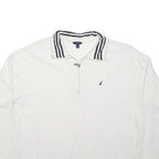 NAUTICA Mens White Sailboat Logo Plain Cotton Pullover Crew Neck Jumper M