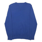 TOMMY HILFIGER Boys Blue Plain V-Neck Basic Knit Jumper L Cotton Blend