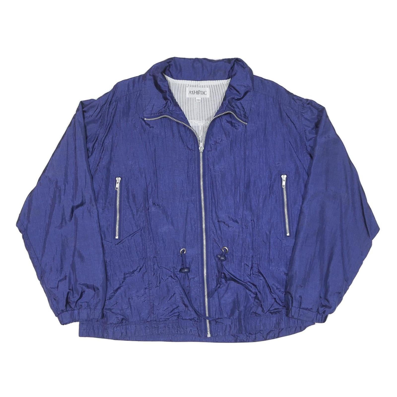 ATHLETIC Womens Blue Zip Jacket S Polyester Plain Lightweight Casual Sportswear