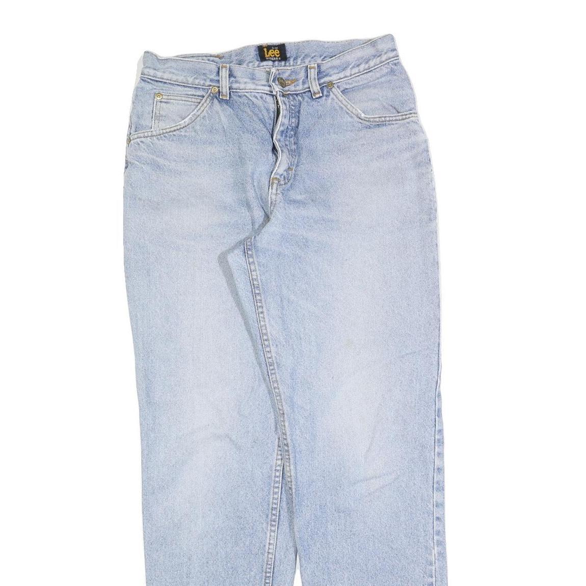 LEE Mens Jeans Blue Regular Straight Denim Light W30 L32 Classic Fit Zip