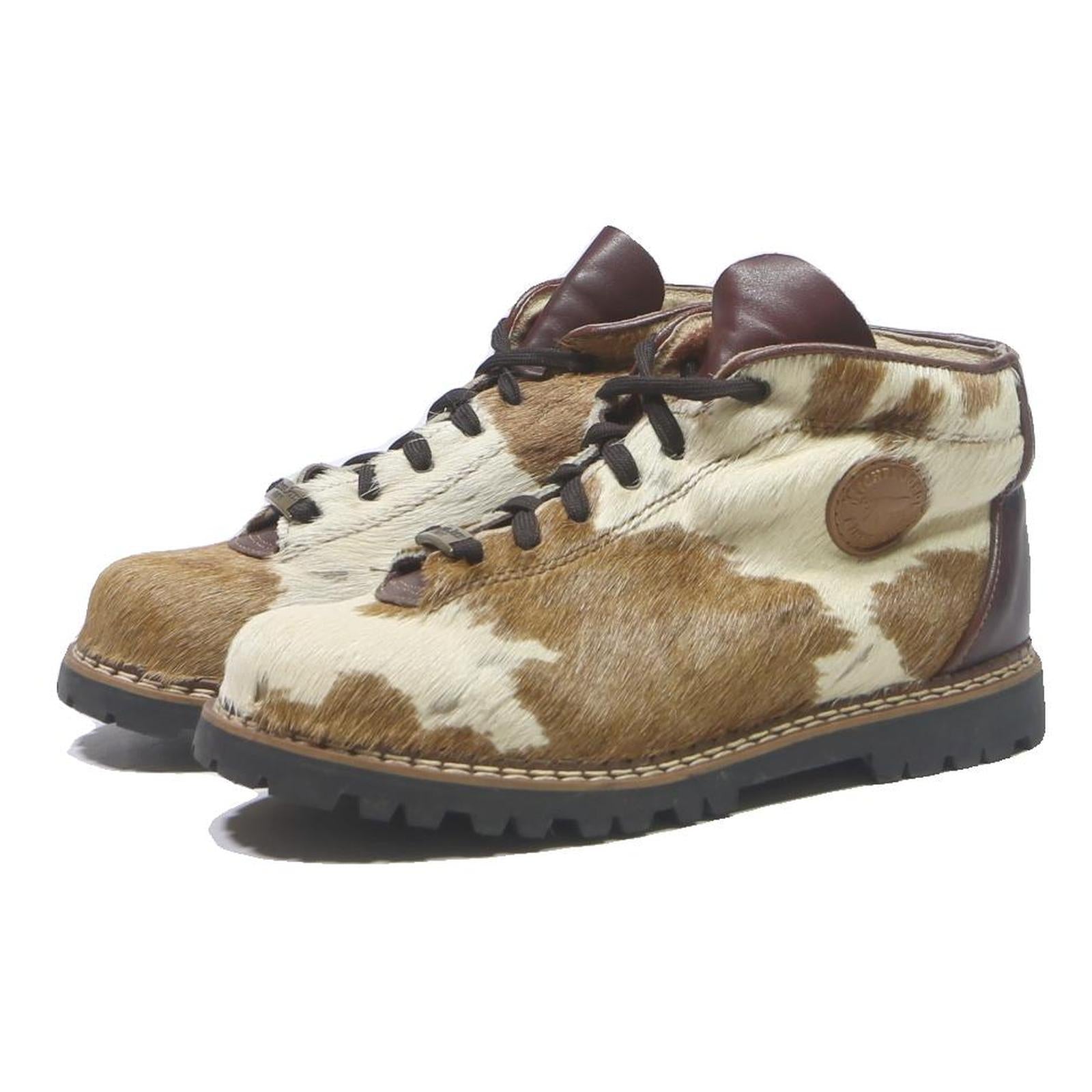 MICHEL JORDI Womens Lace-Up Boots Brown & White Synthetic UK 3 Chic Comfort