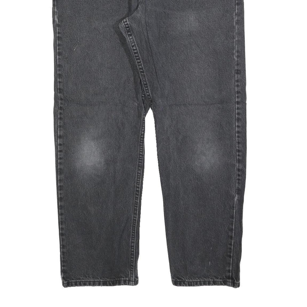 WRANGLER Mens Regular Fit Black Denim Jeans W36 L30 Classic Cotton Blend Zip