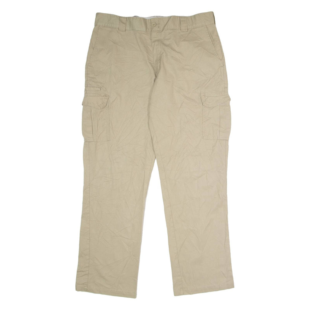 DICKIES Flex Workwear Cargo Mens Trousers Beige Regular Straight W38 L34