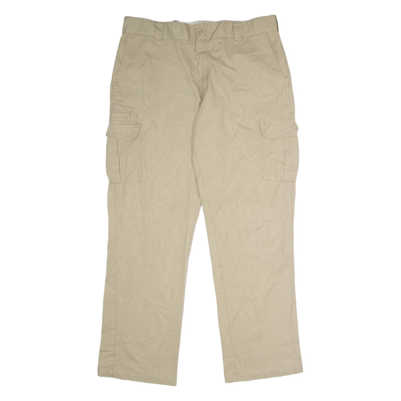 DICKIES Flex Workwear Cargo Mens Trousers Beige Regular Straight W38 L34