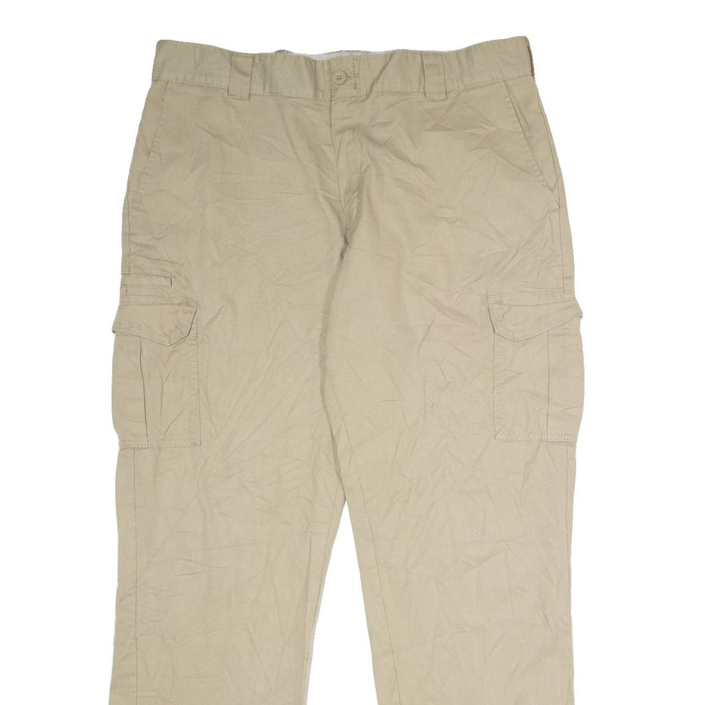 DICKIES Flex Workwear Cargo Mens Trousers Beige Regular Straight W38 L34