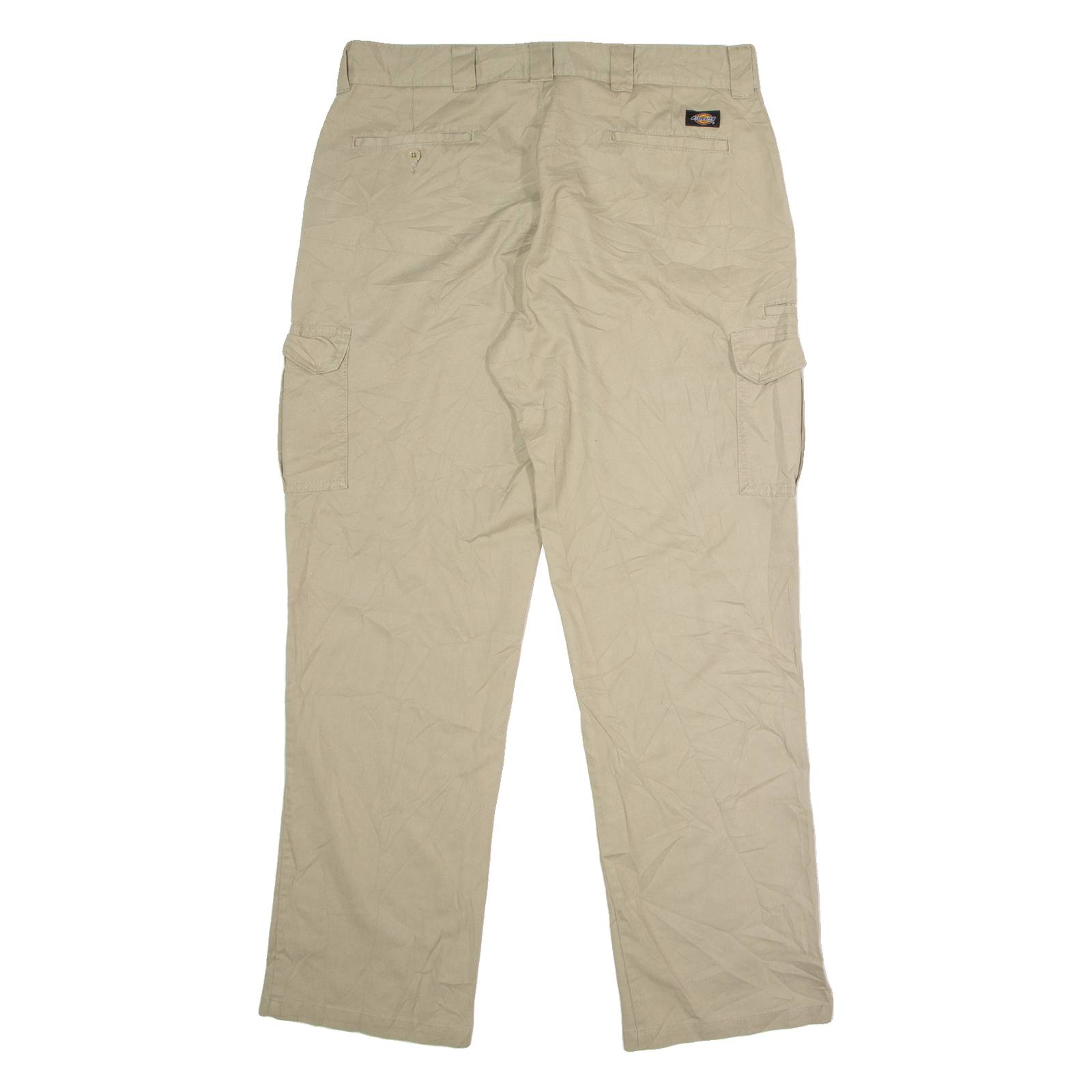 DICKIES Flex Workwear Cargo Mens Trousers Beige Regular Straight W38 L34