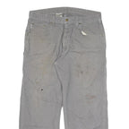 DICKIES Mens Grey Relaxed Straight Woven Cotton Blend Trousers W36 L30 Workwear