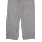 DICKIES Mens Grey Relaxed Straight Woven Cotton Blend Trousers W36 L30 Workwear