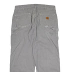 DICKIES Mens Grey Relaxed Straight Woven Cotton Blend Trousers W36 L30 Workwear
