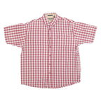WRANGLER Mens Red & White Checked Shirt L Button Down Cotton Summer Casual