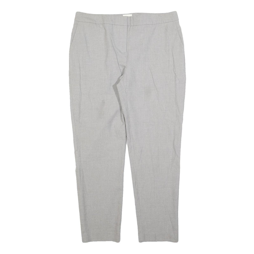 REISS Womens Slim Grey Trousers W34 L28 Zip Closure Smart Formal Workwear