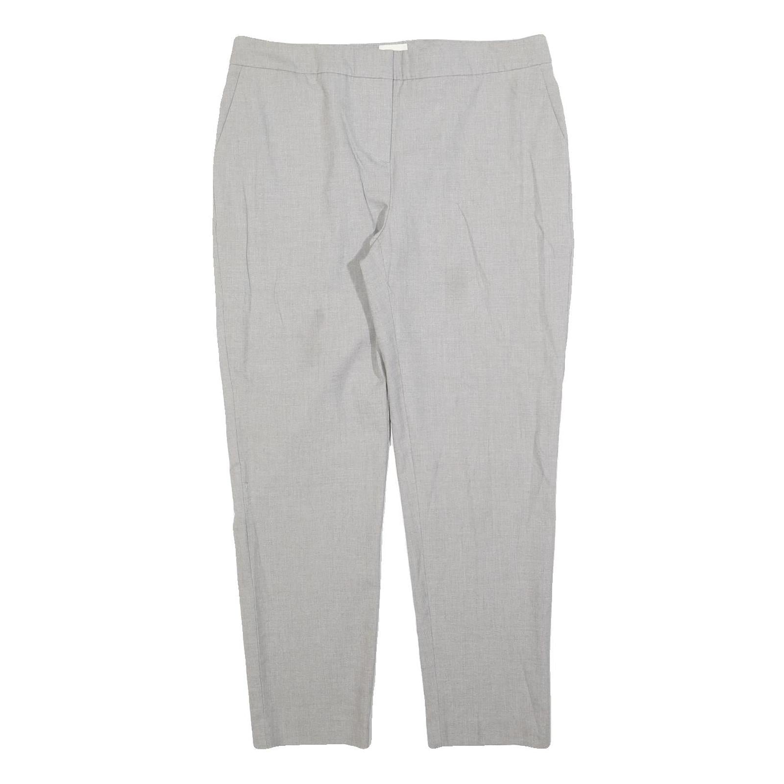 REISS Womens Slim Grey Trousers W34 L28 Zip Closure Smart Formal Workwear