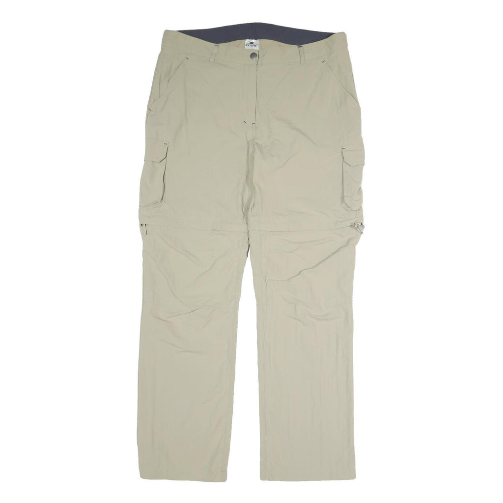 CRANE Mens Cotton Blend Beige Regular Cargo Trousers W36 L31 Zip Pockets