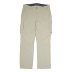 CRANE Mens Cotton Blend Beige Regular Cargo Trousers W36 L31 Zip Pockets