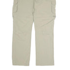 CRANE Mens Cotton Blend Beige Regular Cargo Trousers W36 L31 Zip Pockets