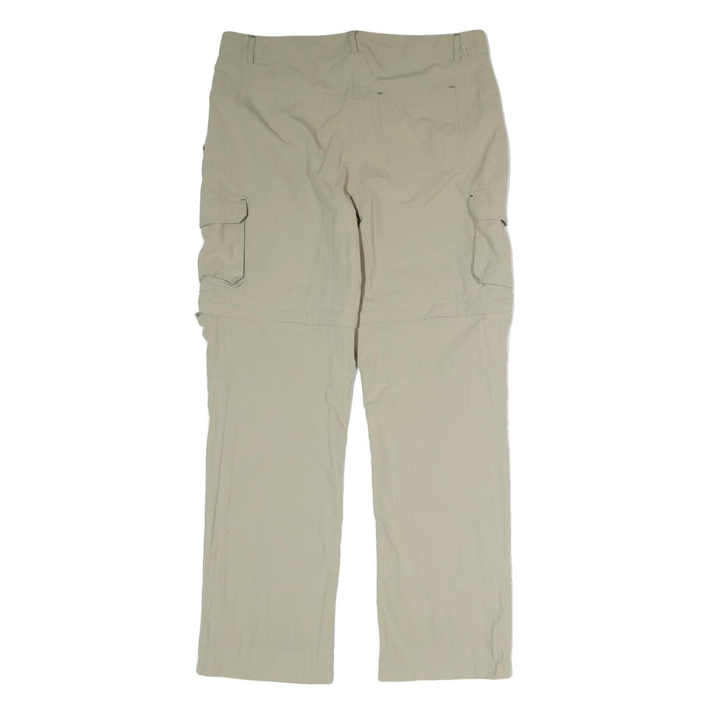 CRANE Mens Cotton Blend Beige Regular Cargo Trousers W36 L31 Zip Pockets