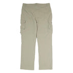 CRANE Mens Cotton Blend Beige Regular Cargo Trousers W36 L31 Zip Pockets