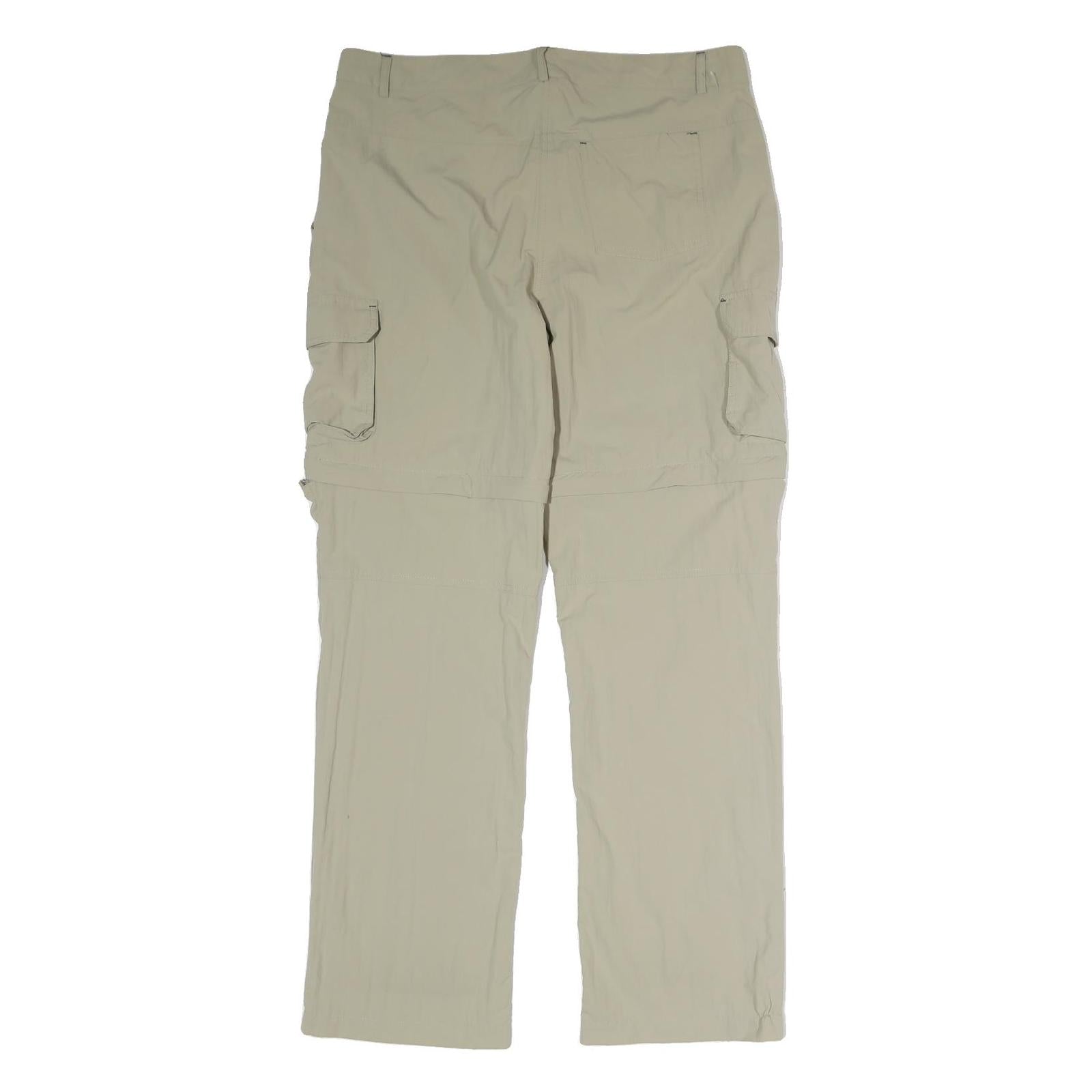 CRANE Mens Cotton Blend Beige Regular Cargo Trousers W36 L31 Zip Pockets