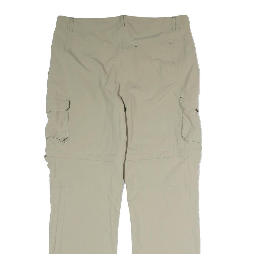 CRANE Mens Cotton Blend Beige Regular Cargo Trousers W36 L31 Zip Pockets