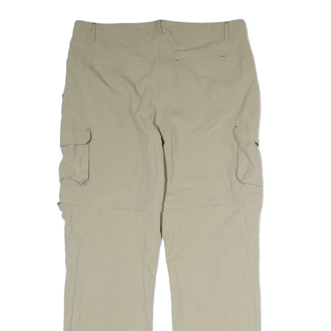 CRANE Mens Cotton Blend Beige Regular Cargo Trousers W36 L31 Zip Pockets