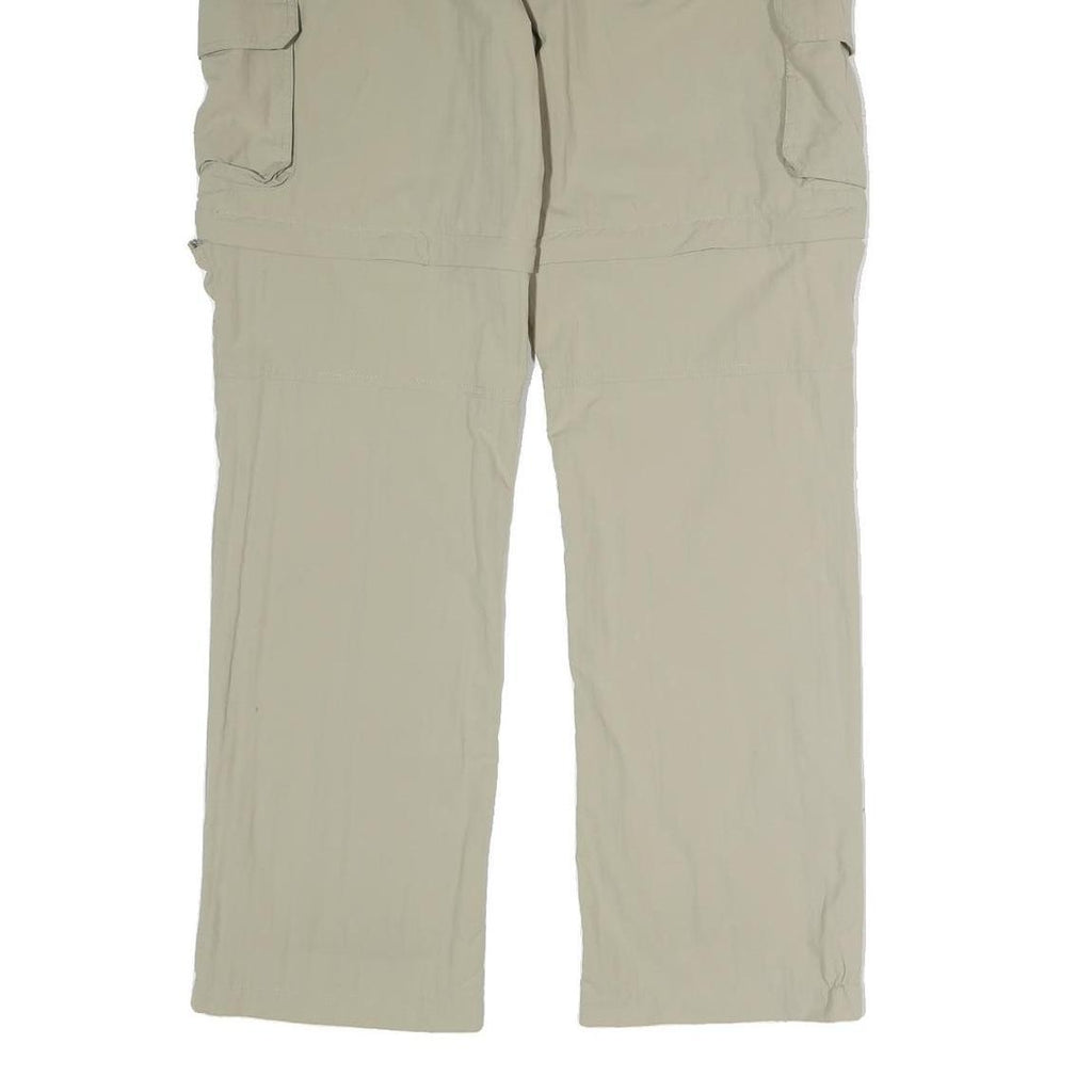 CRANE Mens Cotton Blend Beige Regular Cargo Trousers W36 L31 Zip Pockets