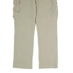 CRANE Mens Cotton Blend Beige Regular Cargo Trousers W36 L31 Zip Pockets
